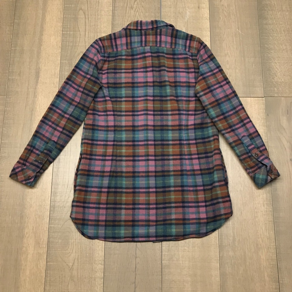 L.L. Bean Chamois Cloth Shirt Womens Size M Pink Plaid Button Up Tunic Cabincore - Picture 2 of 11